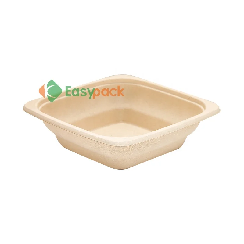 Disposable square pulp food container biodegradable cake box