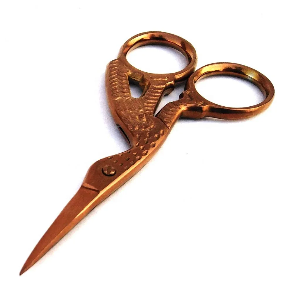 Vintage Style Sewing Scissors Embroidery Mini Crane Bird Scissors Eyebrows And Eyelashes Beautiful Multi Color Stork Scissors