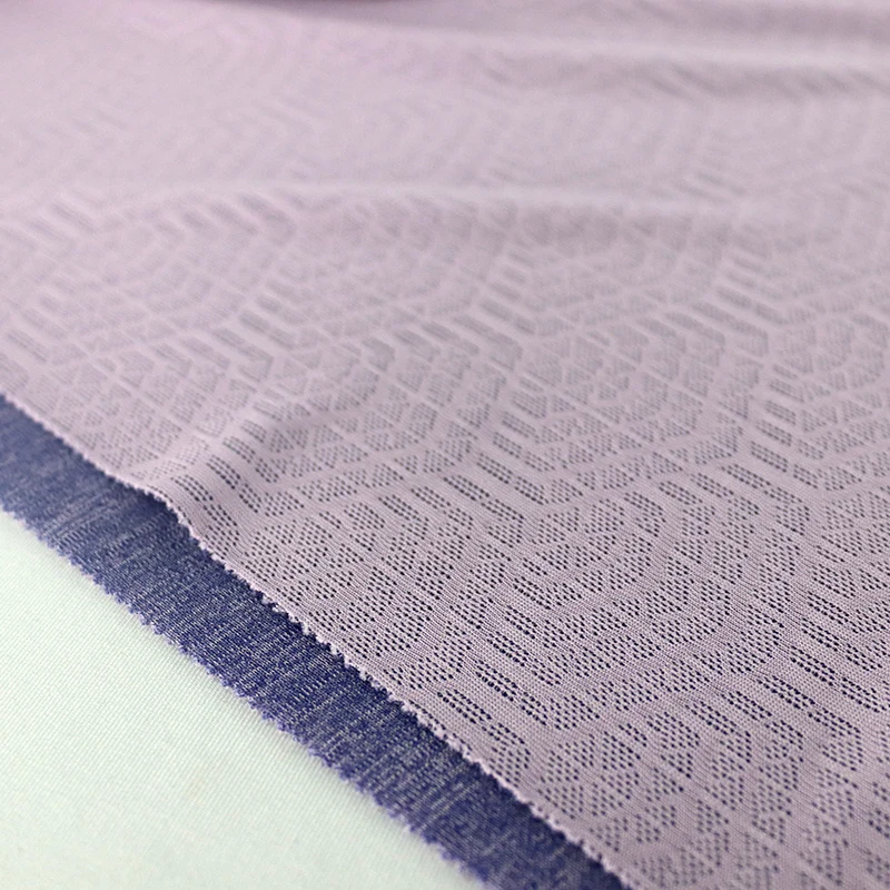 Polyester, jacquard, wicking, circular knit, moisture absorption, quick dry, functional, Polyester jacquard knit for casual wear