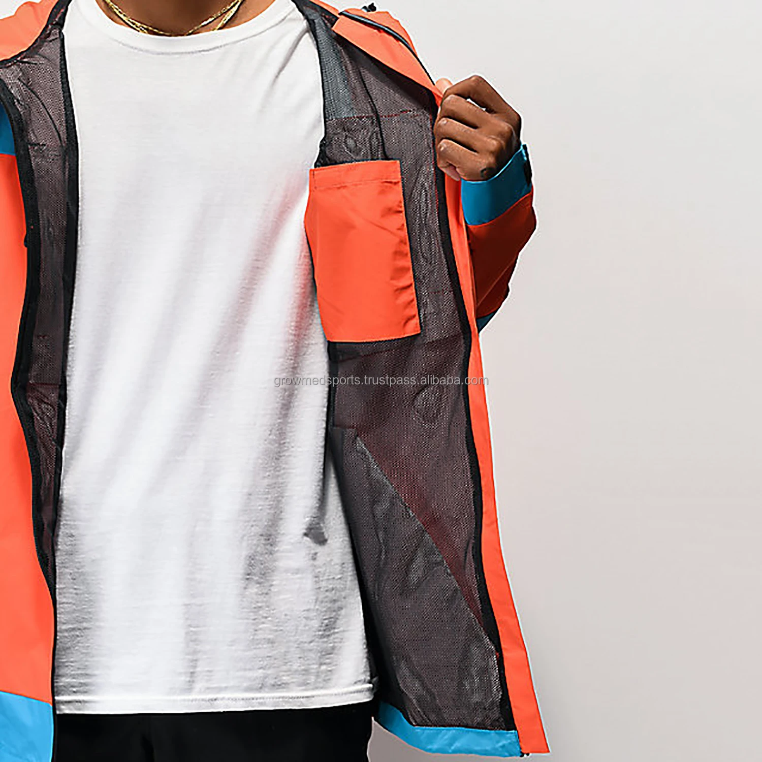 Мужская приталенная куртка составного кроя дышащая ветровка теплая зимняя из полиэстера