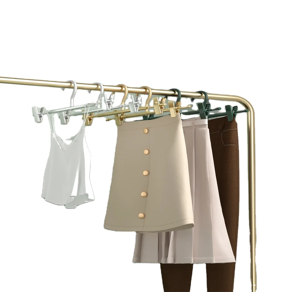 Trouser rack trouser clip household non-trace non-slip hanging pants special hanger stainless steel drying skirt clip storage