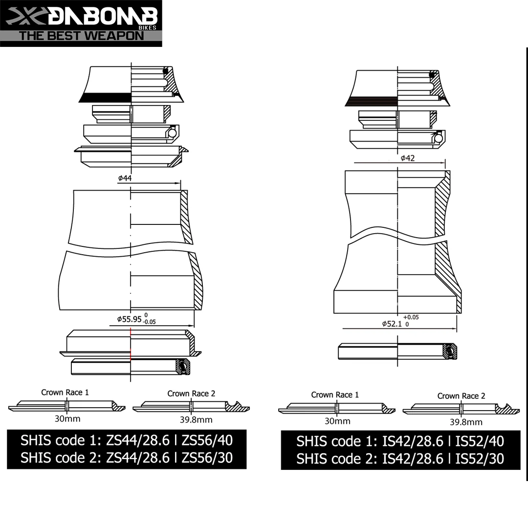 DABOMB MTB CNC 4in1 Integrated Internal Mountain Bike Headset