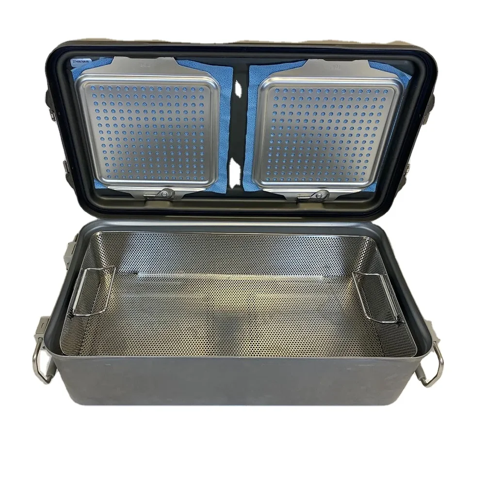 V. Mueller Sterilization Container Basket Stainless Steel Sterilization Box Instrument Tray With Cover