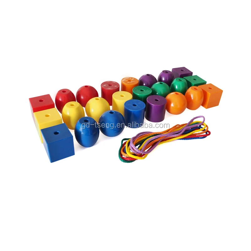 Strings and Lacing Beads Set for Toddlers, Threading Toys, Lacing Beads, Beads Sequencing Toy Set, Stacking Lacing Game