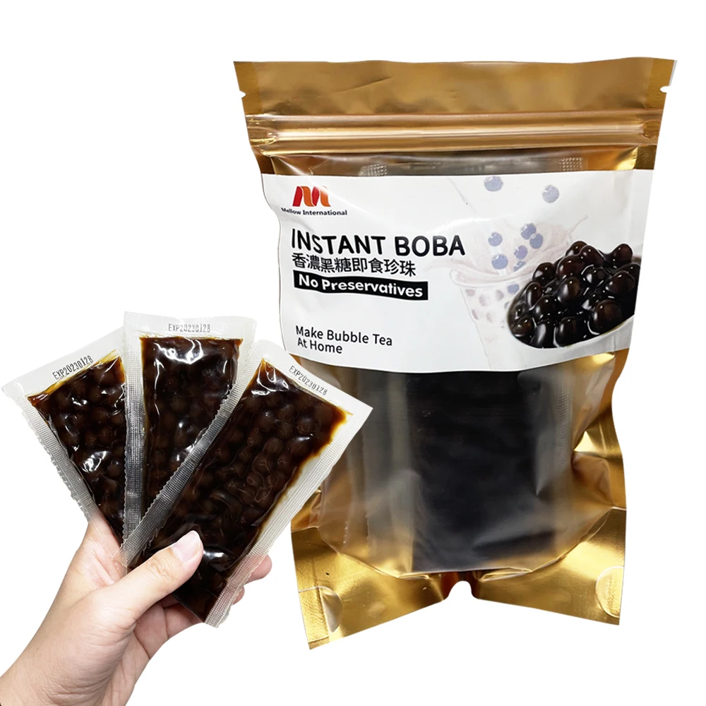 Taiwan Made Brown Sugar Boba Pearl Milk Tea Instant Boba Tapioca for Bubble Tea
