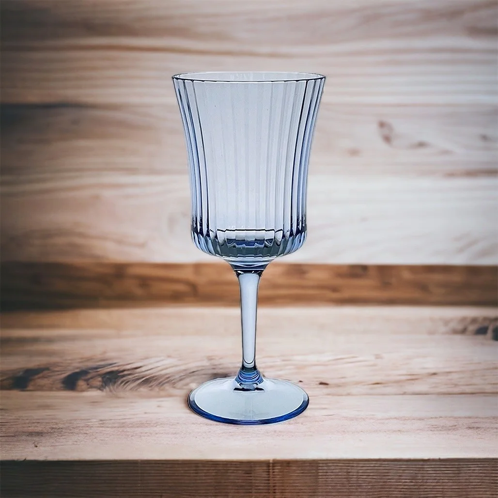 BPA free 14oz Straight line Plastic wine glass