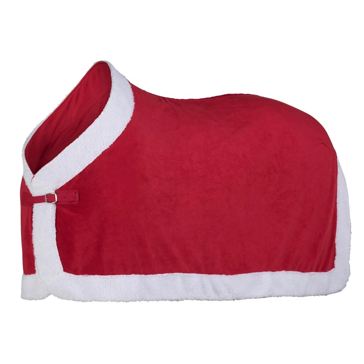 Красно-белые флисовые коврики для верховой езды с рождественской тематикой