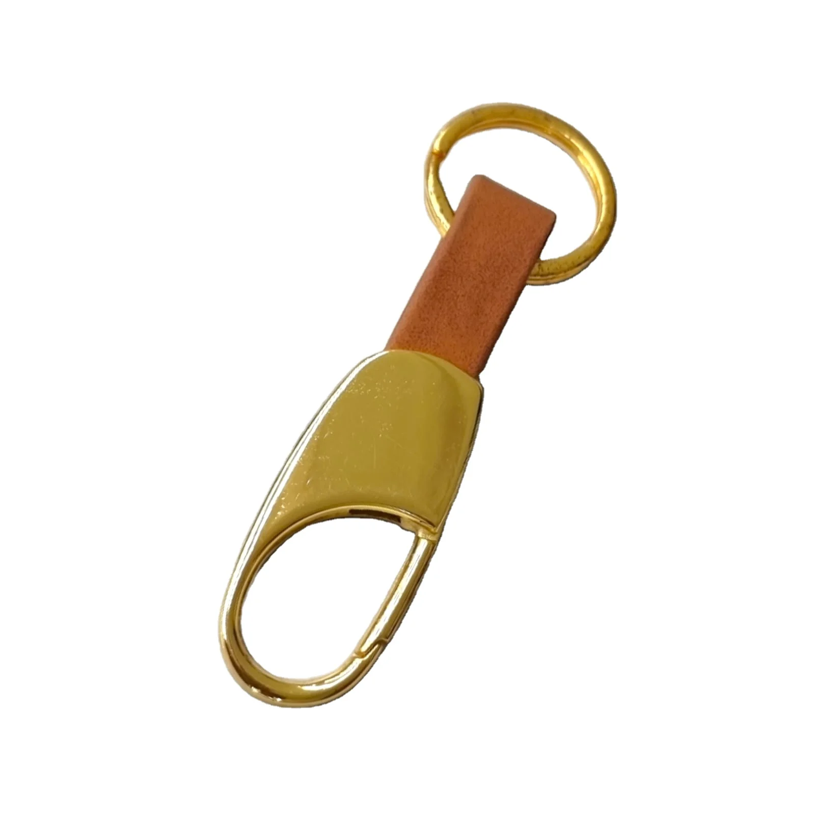 Pack 1 Leather Keychain Organizer with Key Ring and Belt Clip Carabiner Perfect Gift for Carabiners & Keychains