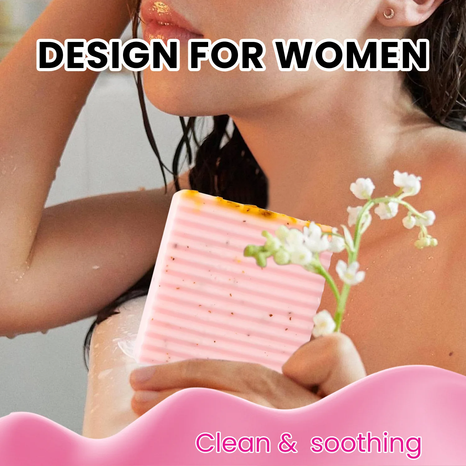 Private Label  Organic Handmade female hygiene yoni bar  Rose soap roses Womb Detox