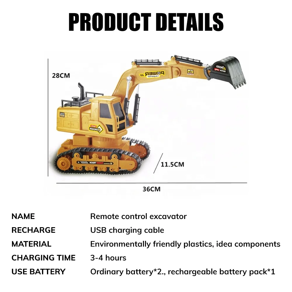 Amazon Top Selling 8 channel RC toys car with Remote Control Truck for kids Construction Vehicle Excavator Big Truck