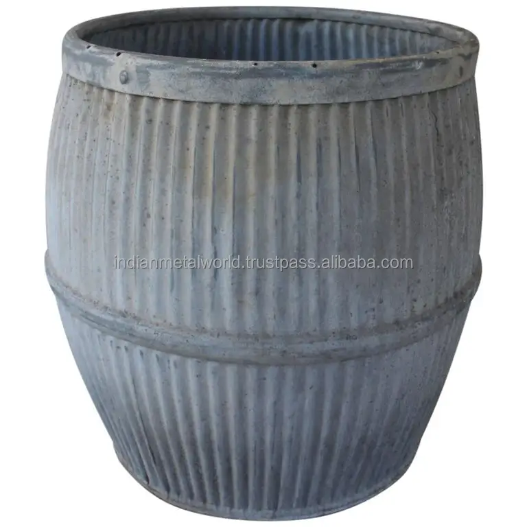 Large galvanized planter for decor manufacturers of modern iron planters long lasting quality flower pots for sale