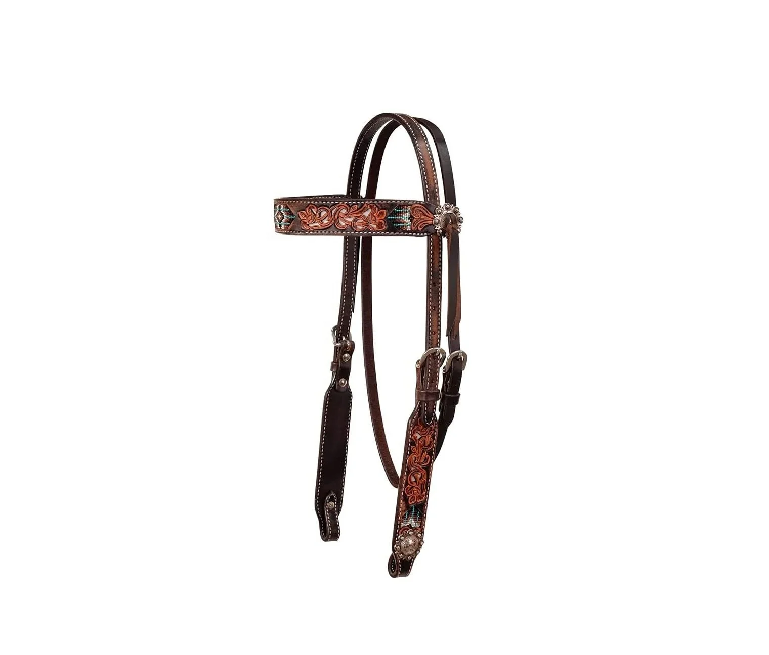 Customized Western Horse Leather Headstall Breastplate Handmade Breathable Equestrian Tack Riding Racing Horse Bridle Included