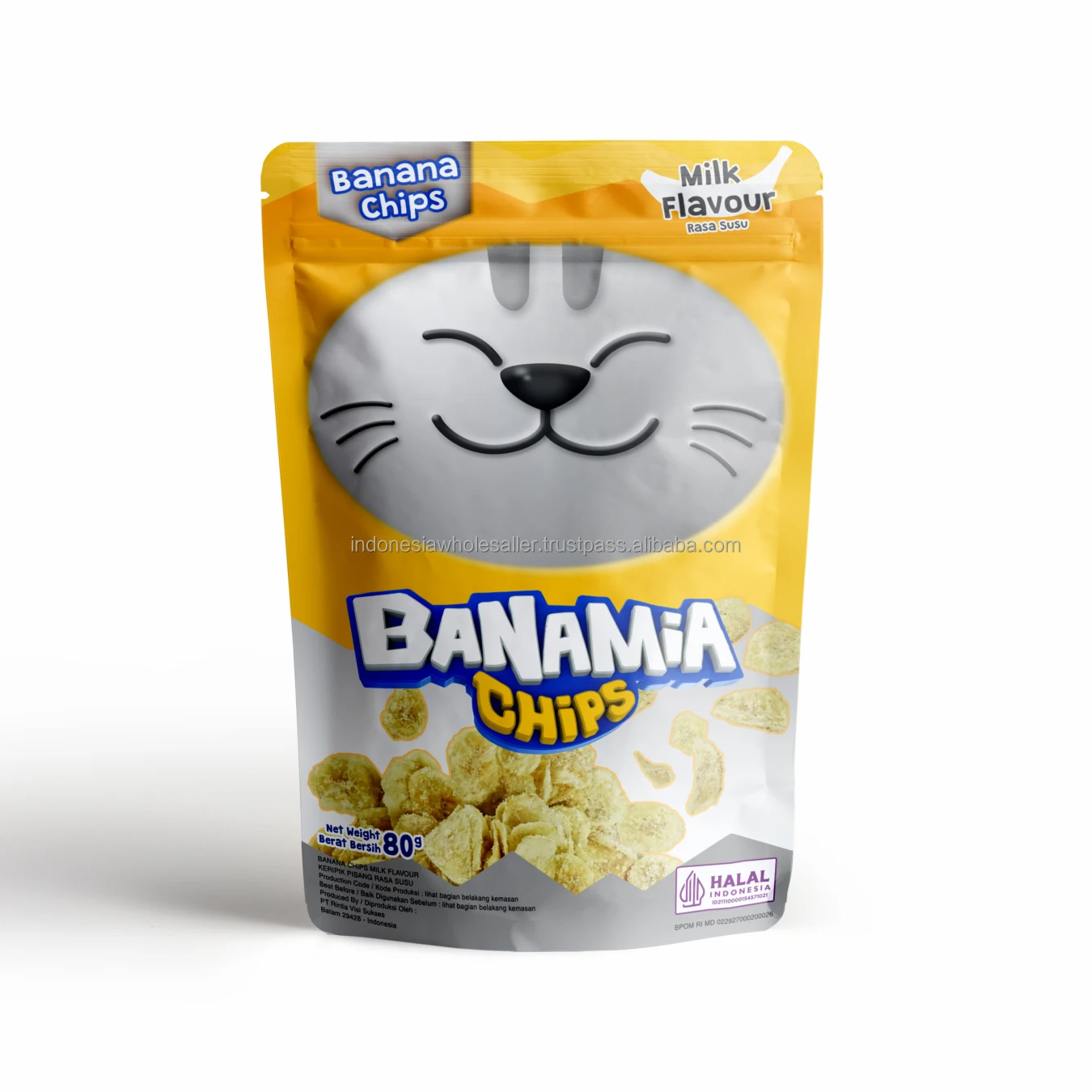 Bananamia Premium Yellow Banana Chips Artisanal Fresh Crispy Dried Snacks Milk Flavour Soft Texture Fruit Vegetable