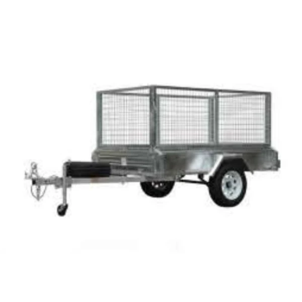 8*5 Heavy duty Hot Dipped Galvanized Farm Tandem Cargo Box Trailer with Cage for sale