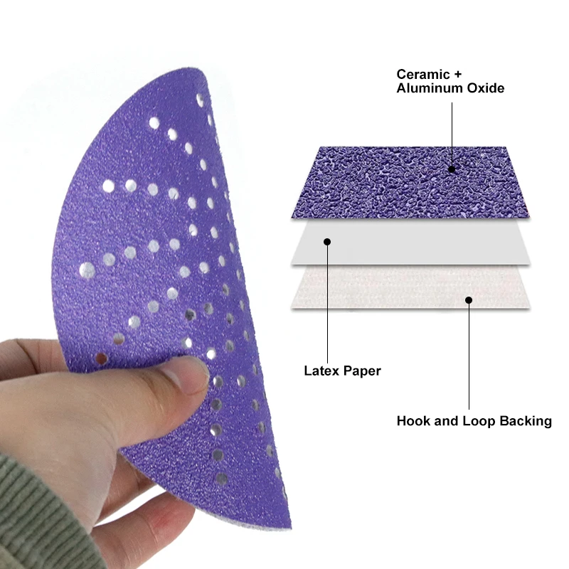 Sanding disc 5 inch 2000 grit 15 holes Porous Aluminum Oxide Sandpaper Discs for Painted Surfaces