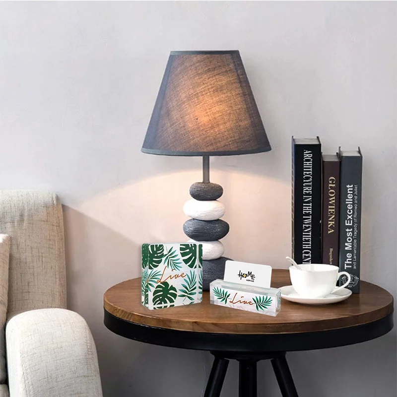 Acrylic Base Cube Block Slotted Stand Card Holder Note Holder Display