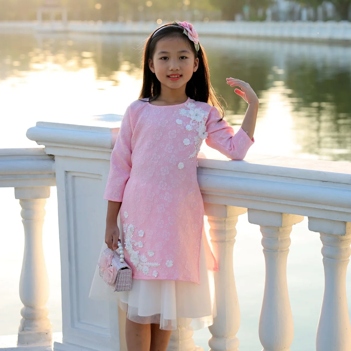 Для девочек, детские пижамы с рисунком «аозай вьетнамские Детский костюм; Детский Карнавальный костюм для вечеринки; Нарядное платье На Шнуровке Для девочек От 1 до 12 лет