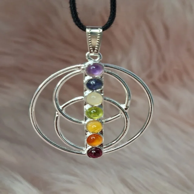  Новинка 7 Чакр Мандала натуральный камень Маятник Подвеска ожерелье Женская исцеляющая Хрустальная подвеска народное Исцеление Рейки ювелирные изделия