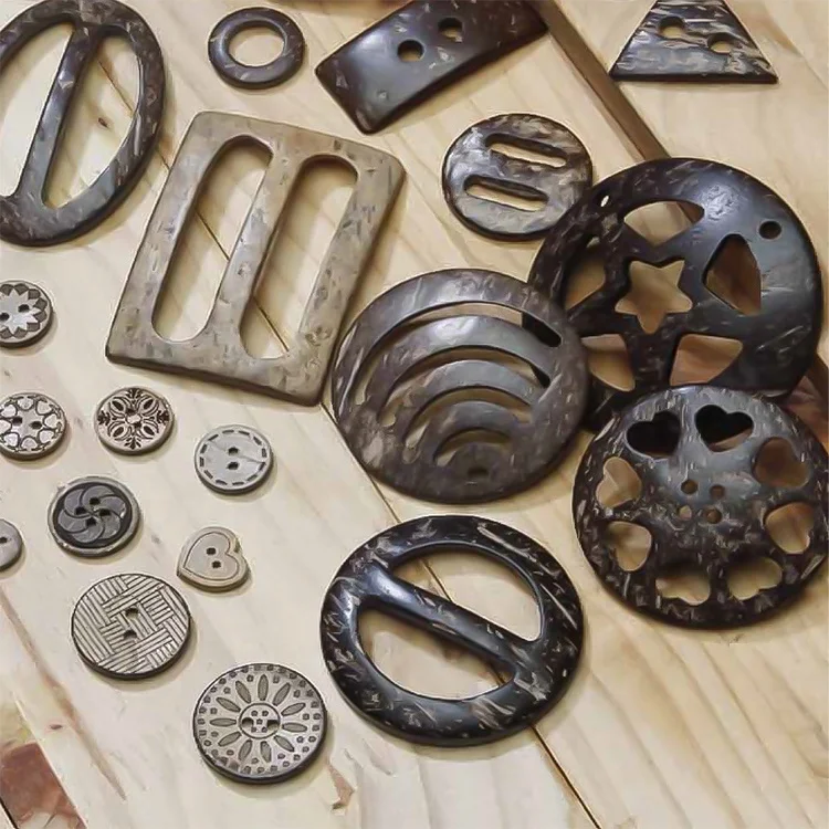 Nice natural material laser coconut button buckle