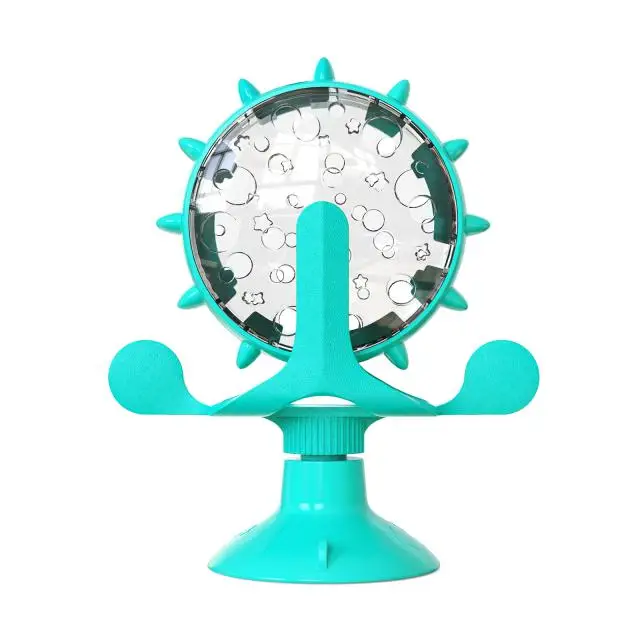Pet Food Leakage Toy Windmill Design Cat Feeder for Fun and Interactive Slow Feeding