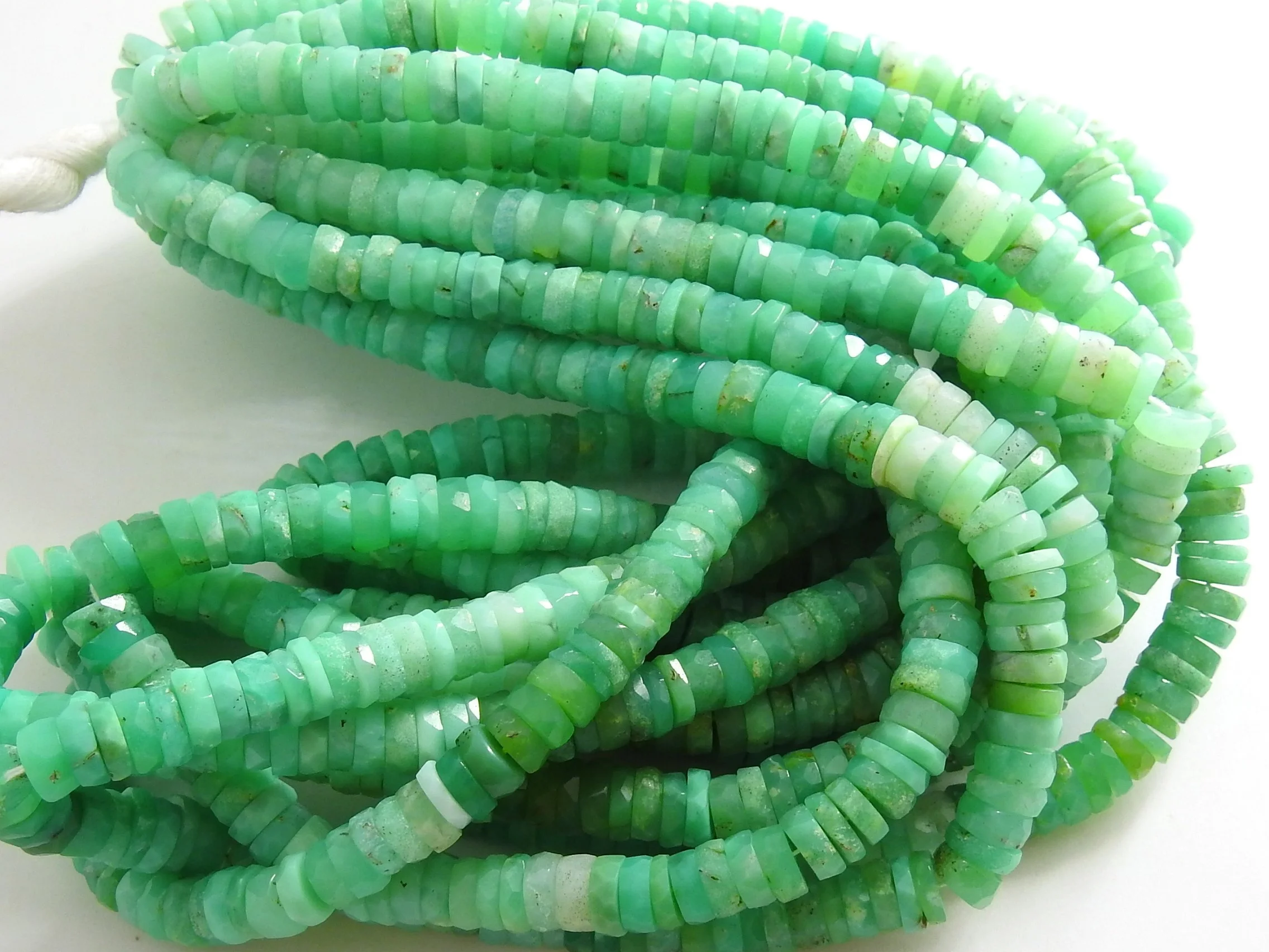 Chrysoprase Faceted Tyre Button Coin Wheel Shape Loose Bead Shaded Wholesaler Supplies 8Inch Strand 7MM Approx 100%Natural