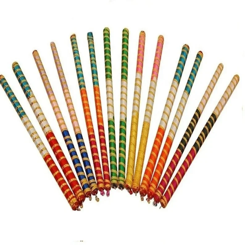 Indian Handmade Dandiya Sticks Pairs For Garba Celebrations Navratri Special Stick