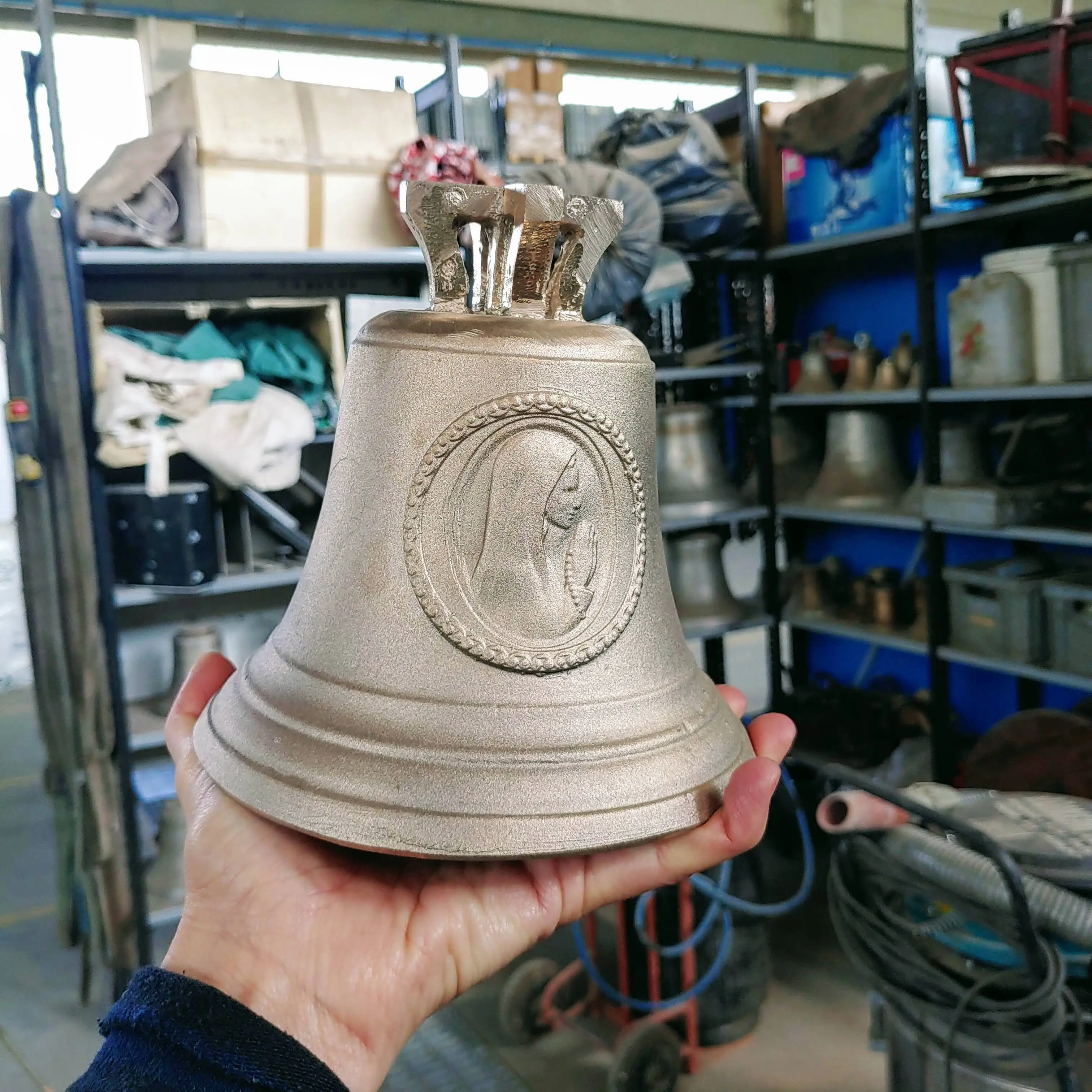 Italian Bronze Bell Outdoor Sculpture 19 kg  315 mm Diameter Custom Model Religious Style Casting Logo Included Note RE D3