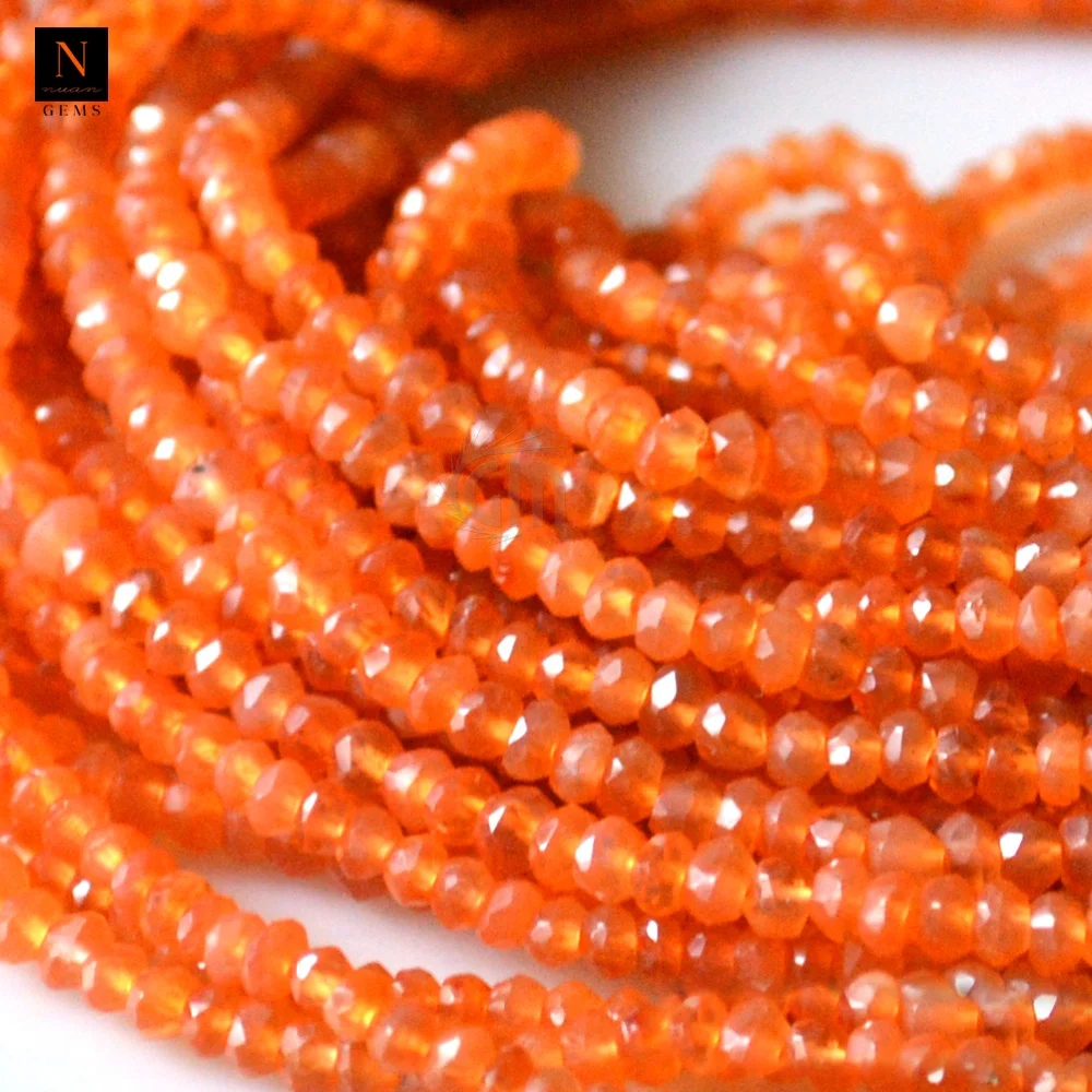 Round Carnelian Gemstone Rondelle Gemstone Beads Wholesale