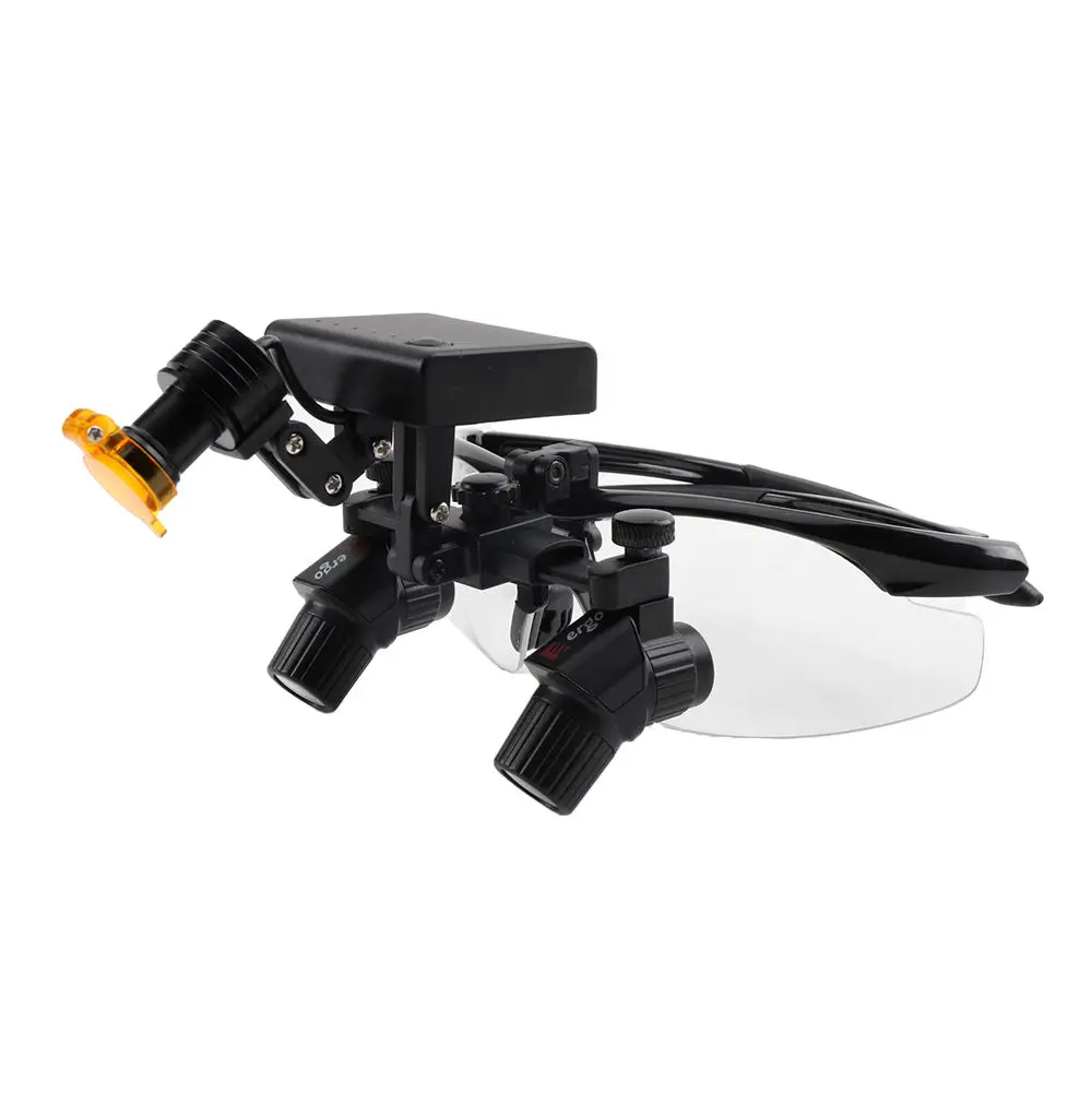 2.5X 3.5X Magnification Binocular Dental Loupe Surgery Surgical Magnifier with Headlight LED Light Dentist Medical Loupes Lamp
