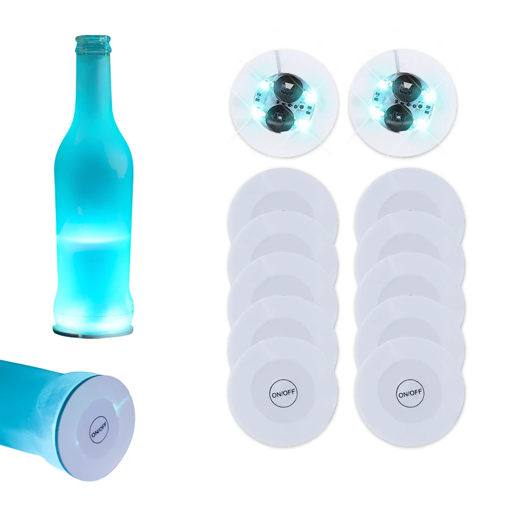 Led Sticker Sticker Bottle Lights Night Club Wine Coaster Wine Bottle Lights Yard Cups Unique Whiskey Coasters Sticker Lights