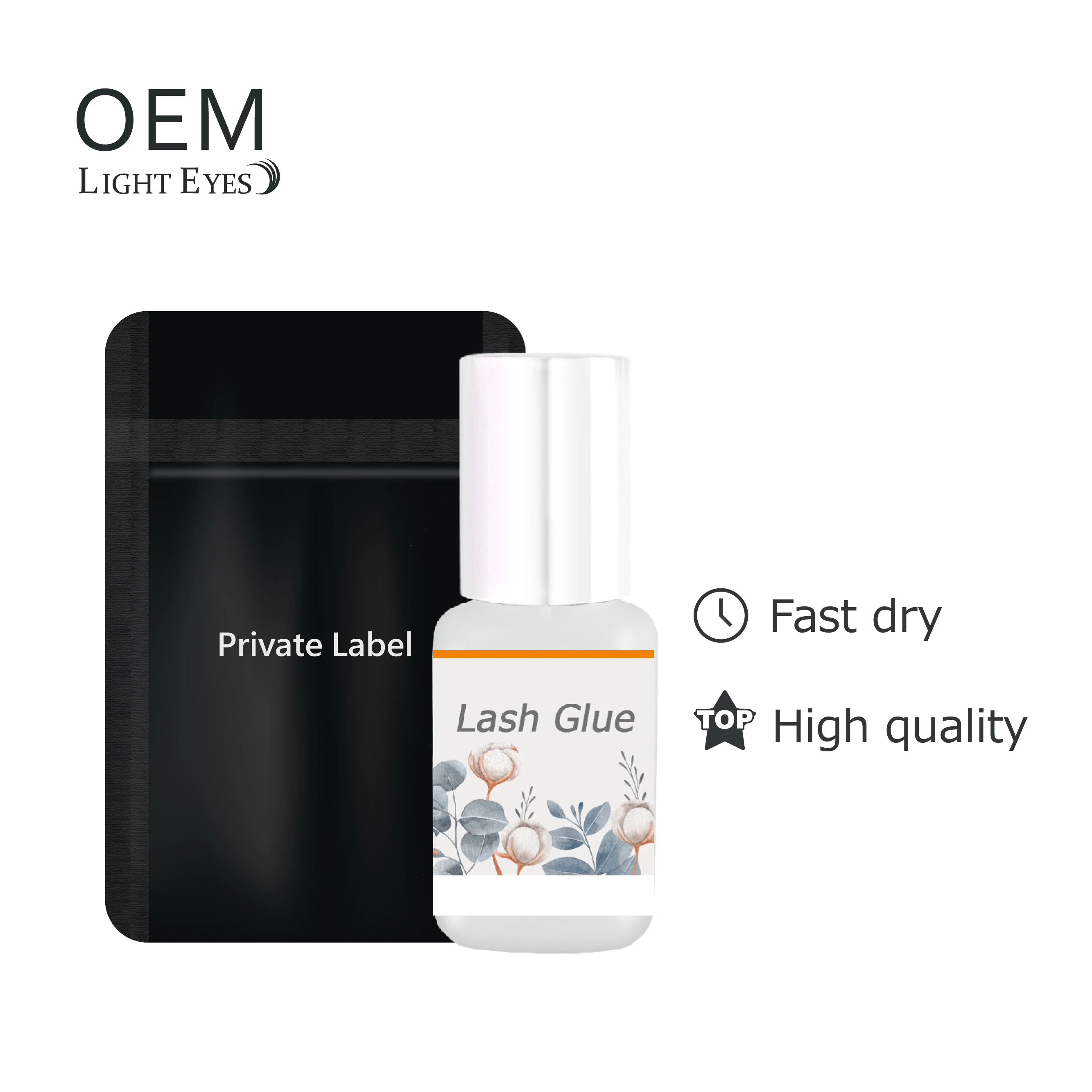 LIGHTEYES Low MOQ Professional Lash Glue Black Clear Eyelash Glue