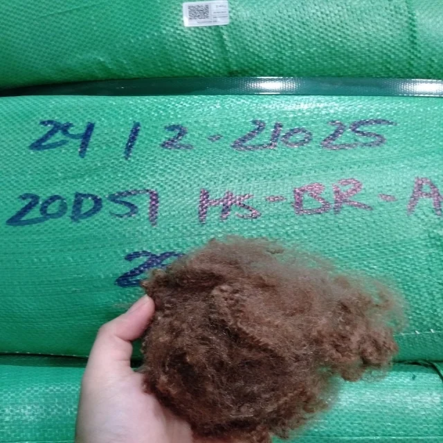 7D-15D HS Brown PSF Vikohasan Manufacturer and synthetic fiber and GRS recycled polyester fibre