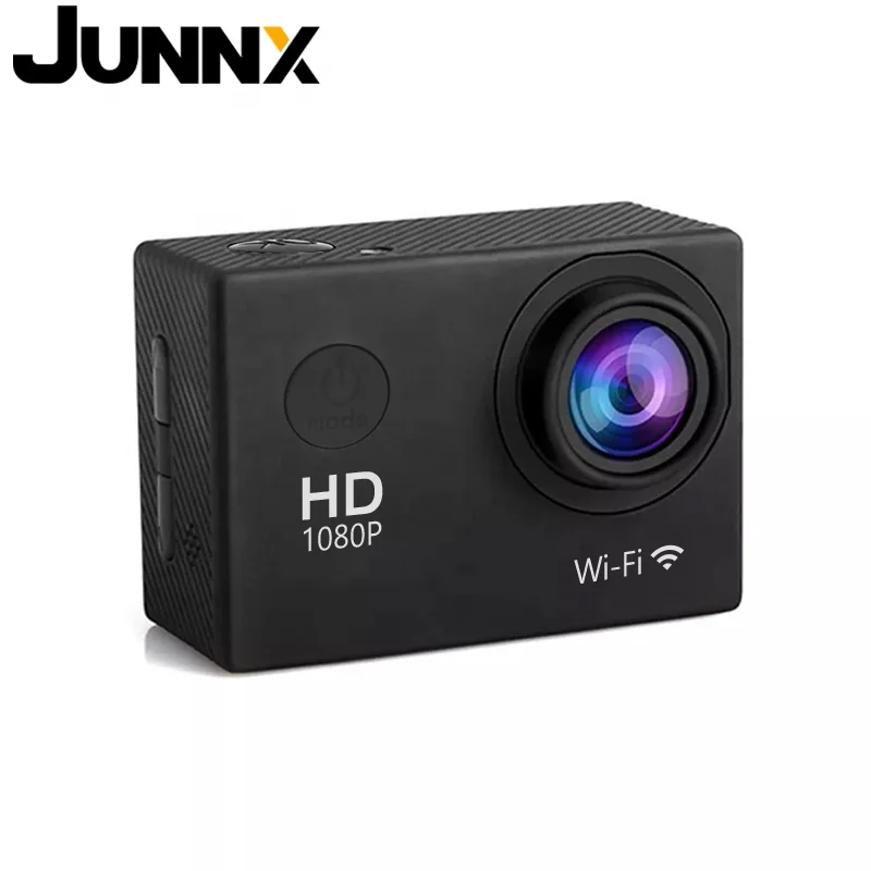 Junnx Action Camera 1080p 4K 30FPS GPCV4247 AVI HD LCD 2.0 Waterproof Helmet Dual Screen WiFi Webcam Sport Video Cam