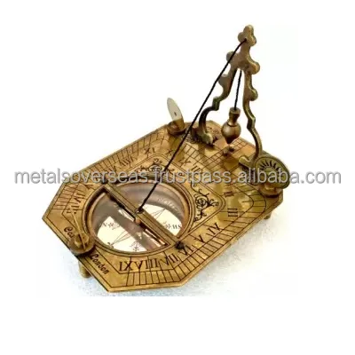 Sundial Compass Brass London Nautical Vintage Antique Compass Maritime Compass For Use Home And Office  Made By Metal Overseas