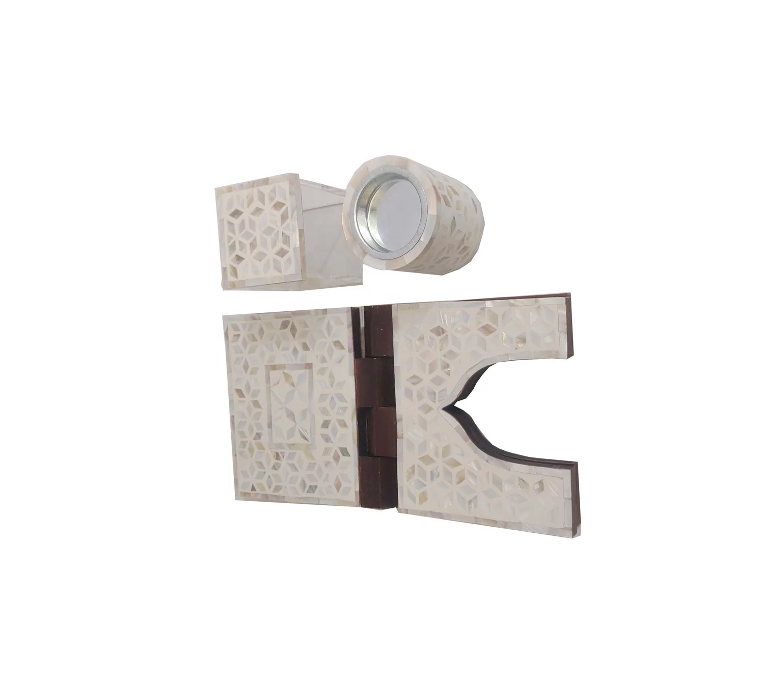 Arabic Ramadan Gift Wood Mother of Pearl Inlay Holy Quran Stand Mubkhar Bakhoor Burner Oud Burner Dubai muslim Censer Bone Inlay