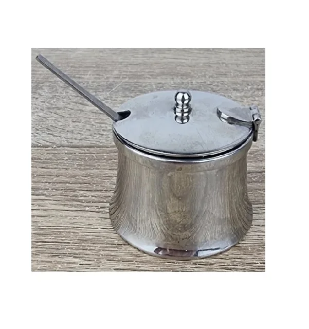 metal Handmade Safran steel Spice and Herb Storage Container salt & Sugar sprinkle Bowl steel silver Color With Different Sizes