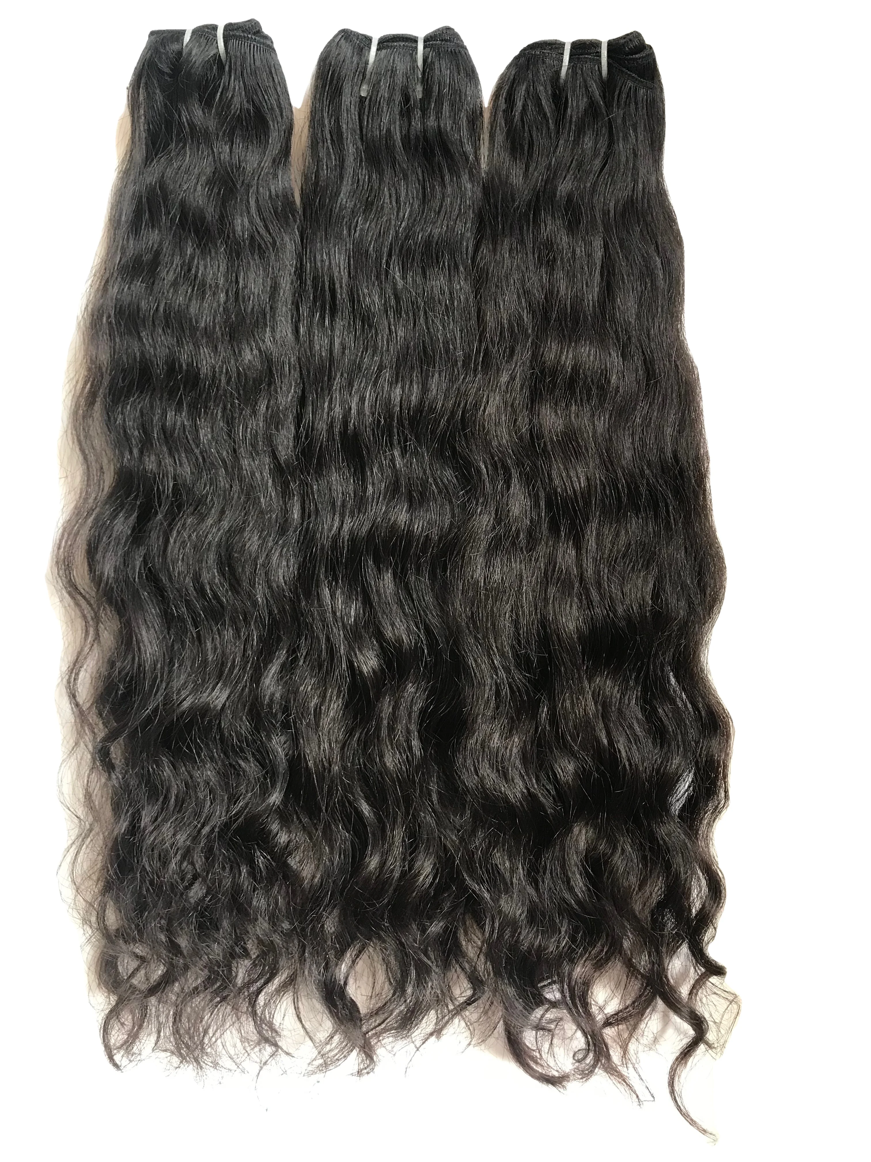 Wholesale human black virgin unprocessed hair bulk size 26 inches ,Top grade Indian Temple Hair Extensions