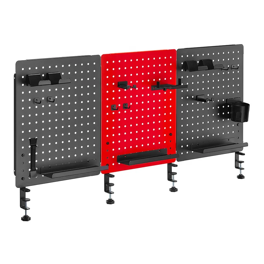 PB-003 тройной Металл игровой клавиатуры Pegboard организации настольное крепление на заказ Крючки Горячая продажа сталь колышек доска