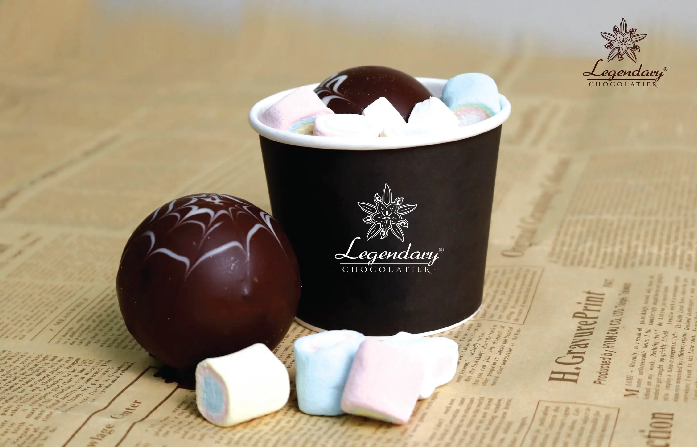 Competitive wholesale price real compound Chocolate coating mini marshmallow for export