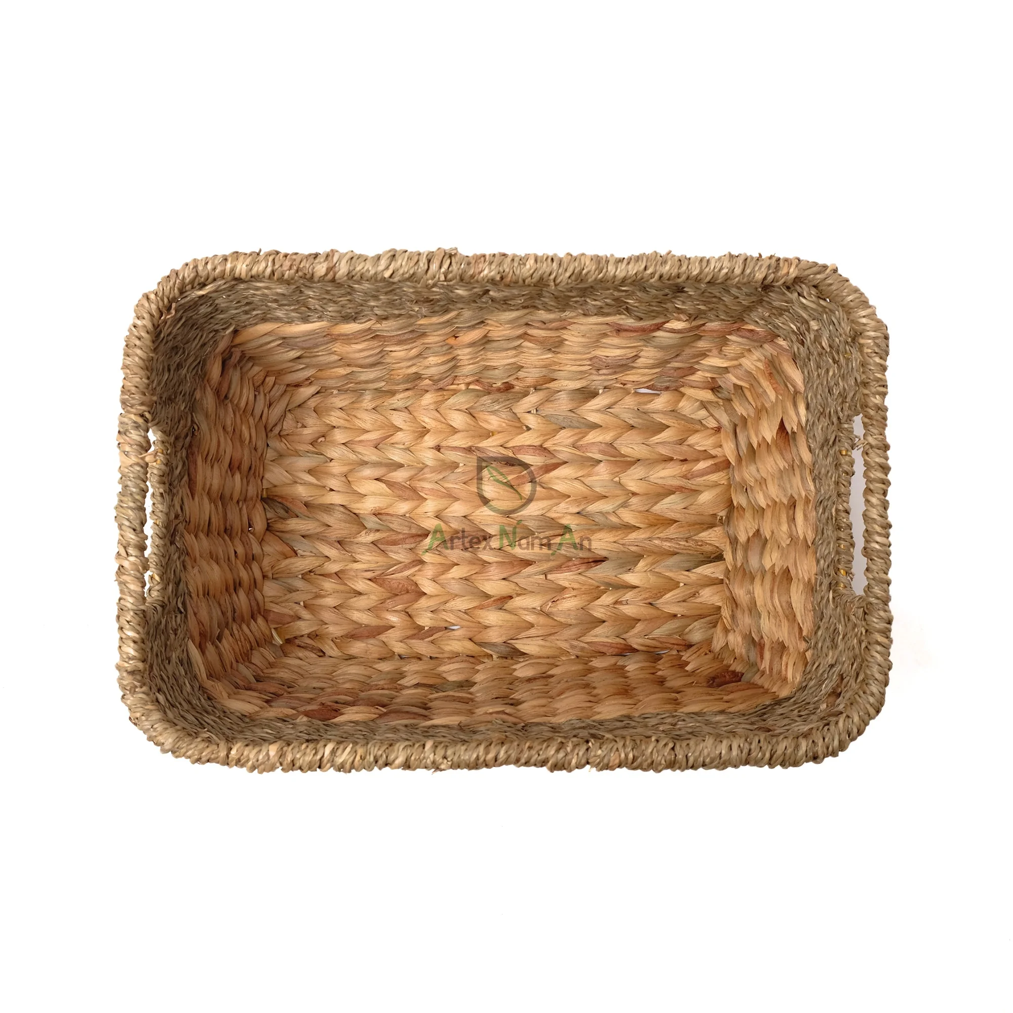 Seagrass mix water hyacinth storage basket/wicker rectangular stackable basket organizer/storage tote for minimalist home decor