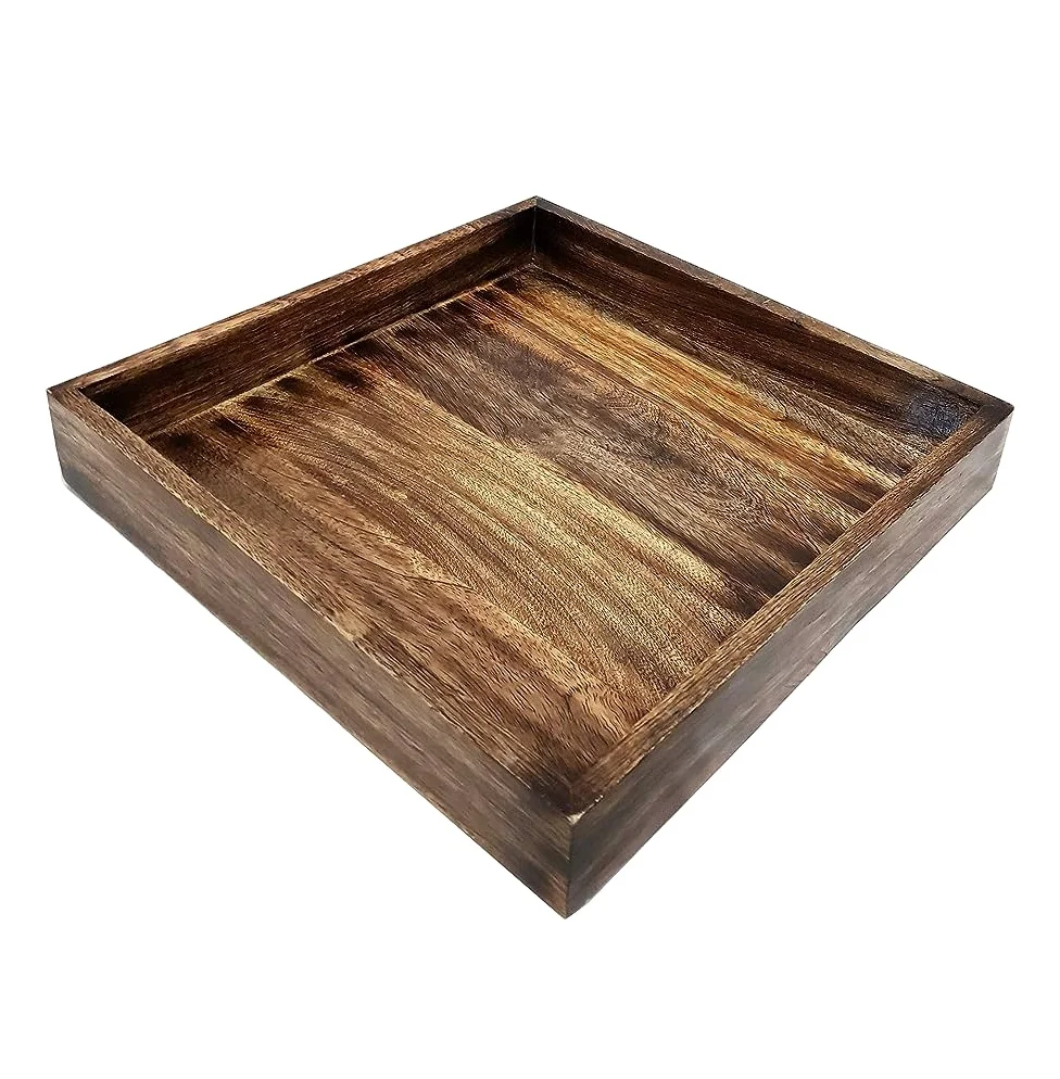 Hot Selling natural wooden serving tray wholesale Eco-friendly top quality Handcrafted natural wooden serving tray
