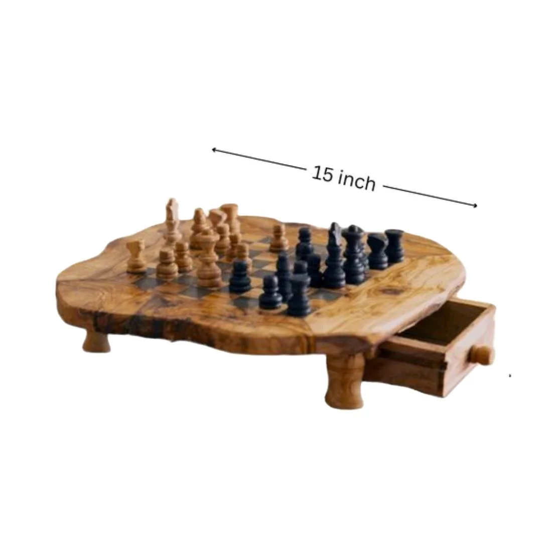 Decorative Wooden Chess Board With Drawer For Chess Piece Easy Portable Best Selling Eco Friendly Chess Game For Indoor Play