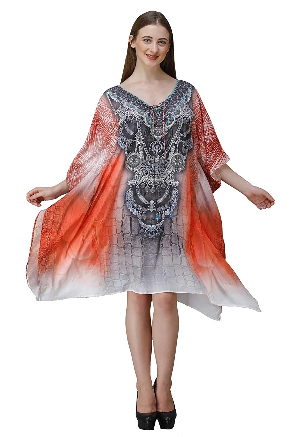 New Arrival Digital Print Beach Wear Kaftan and Cover-up Dresses For Women