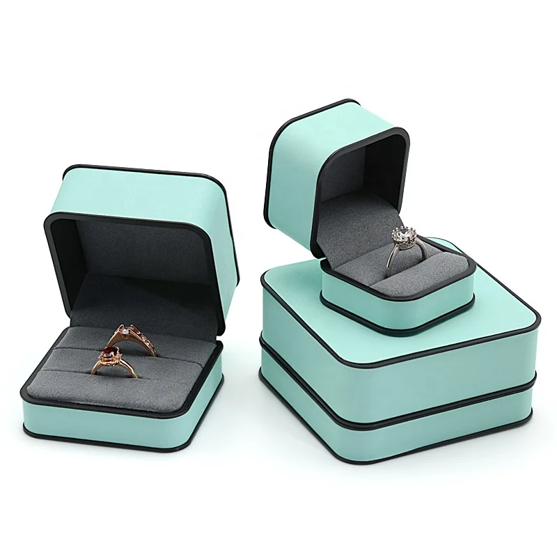 Wholesale hot orange high-end jewelry box free printing logo wedding ring box
