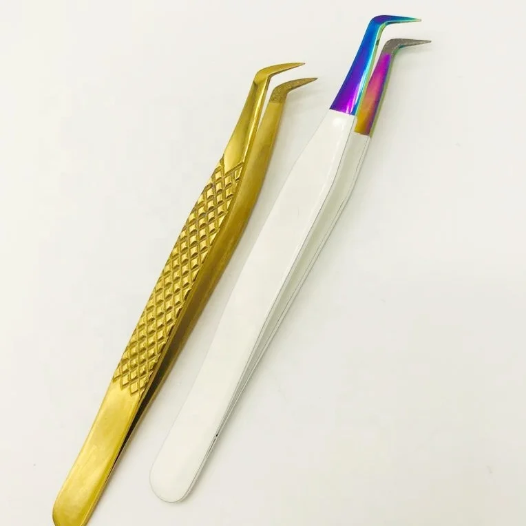 Lash Tweezers Diamond Dust Tips Tweezers Sustainable Custom Tweezer For Eyelash Extension Private Label Custom Packing