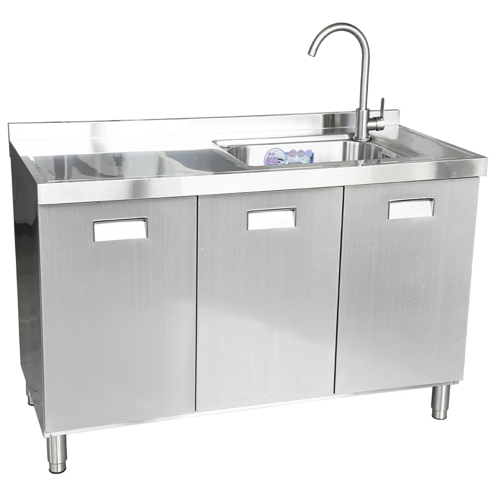 Hotels Restaurant Kitchen  Equipment Stainless Steel Furniture Work table with cabinet, Cupboard with drawer