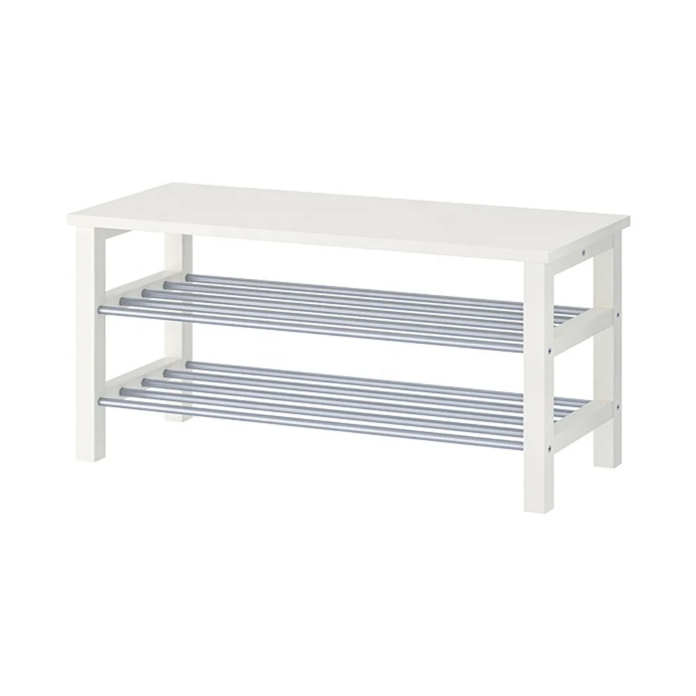 Твердая полка для обуви из березы скамья натурального дерева 2 яруса деревянные стеллажи дома и