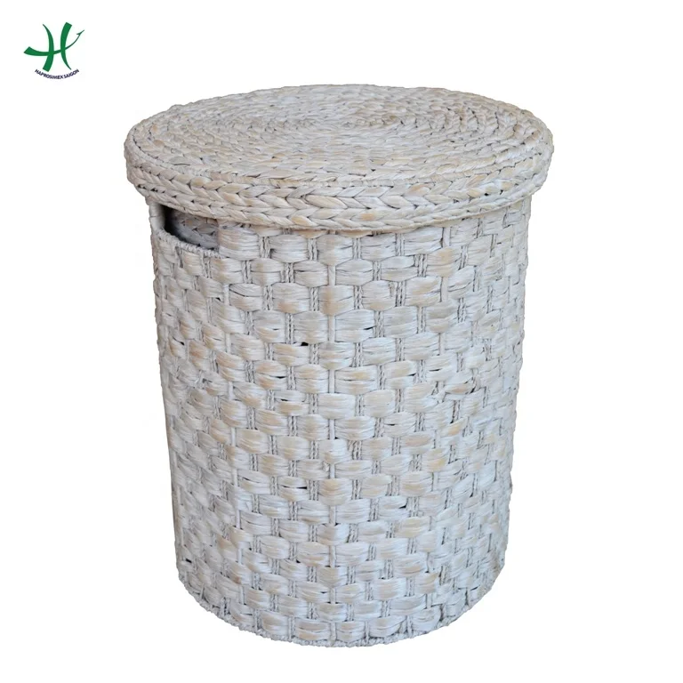 Water Hyacinth storage basket wholesale in Vietnam Natural water hyacinth basket hamper laundry basket