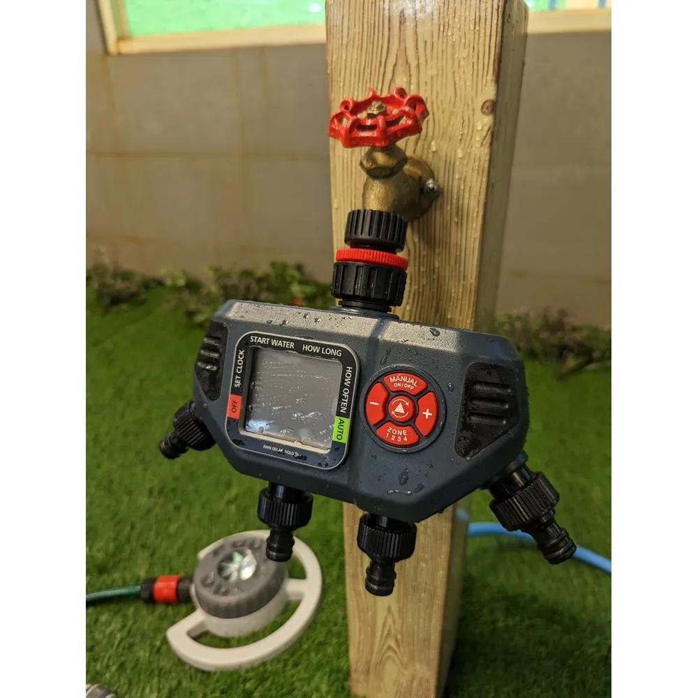 4-Zone Smart Digital Water Timer Electronic Irrigation Timer with Manual Frequency for Garden Water & 4 Valves Timing