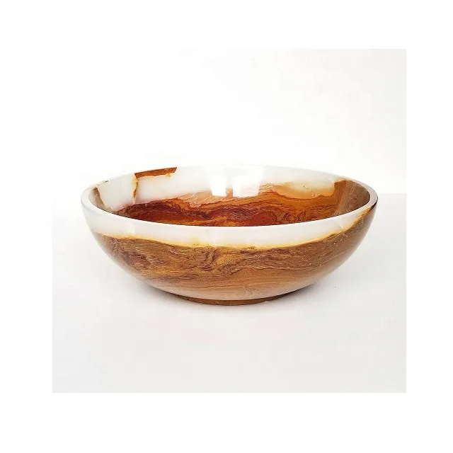 Modern Brown Color Onyx Bowl Vessel For Kitchen Use